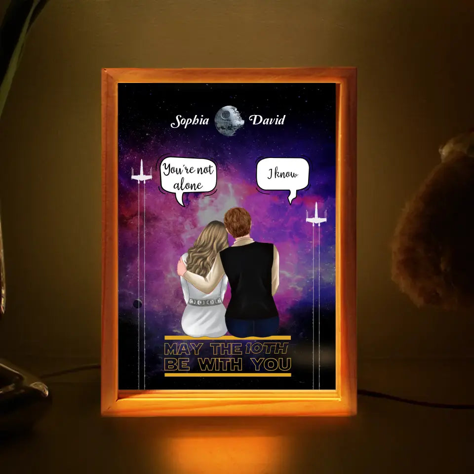 Personalized Couple Picture Frame Light Box - Anniversary/Valentine/Christmas Gift Idea For Couple - May The 10th Be With You