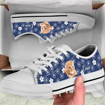 Personalized Pet Photo Canvas Sneakers - Gift Idea for Dog and Cat Lovers
