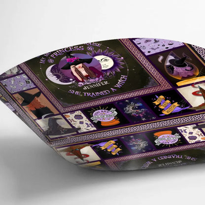 Personalized Witch Quilt/Fleece Blanket/Pillow Cover - Halloween Gift Idea For Witch Lovers - She Trained A Witch