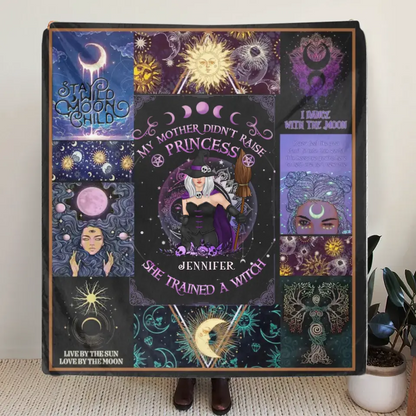 Personalized Witch Quilt/Fleece Blanket/Pillow Cover - Halloween Gift Idea For Witch Lovers - To My Daughter