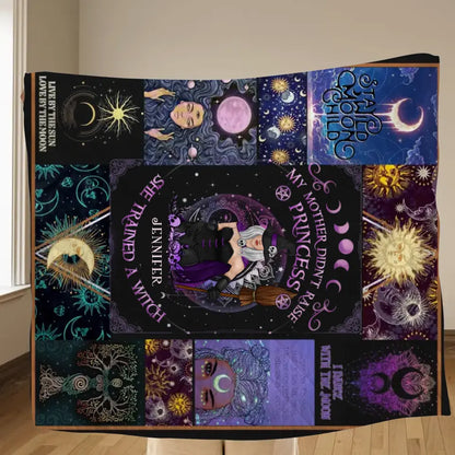 Personalized Witch Quilt/Fleece Blanket/Pillow Cover - Halloween Gift Idea For Witch Lovers - To My Daughter
