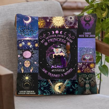 Personalized Witch Quilt/Fleece Blanket/Pillow Cover - Halloween Gift Idea For Witch Lovers - To My Daughter