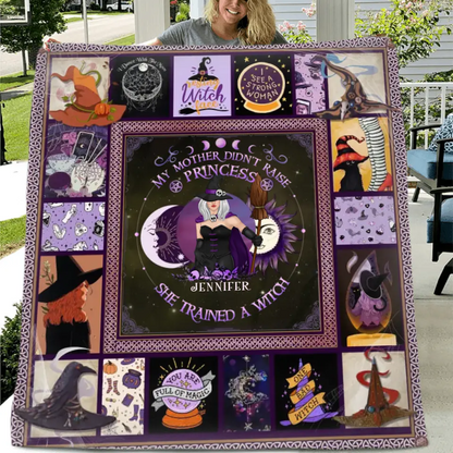 Personalized Witch Quilt/Fleece Blanket/Pillow Cover - Halloween Gift Idea For Witch Lovers - Remember Whose Daughter You Are