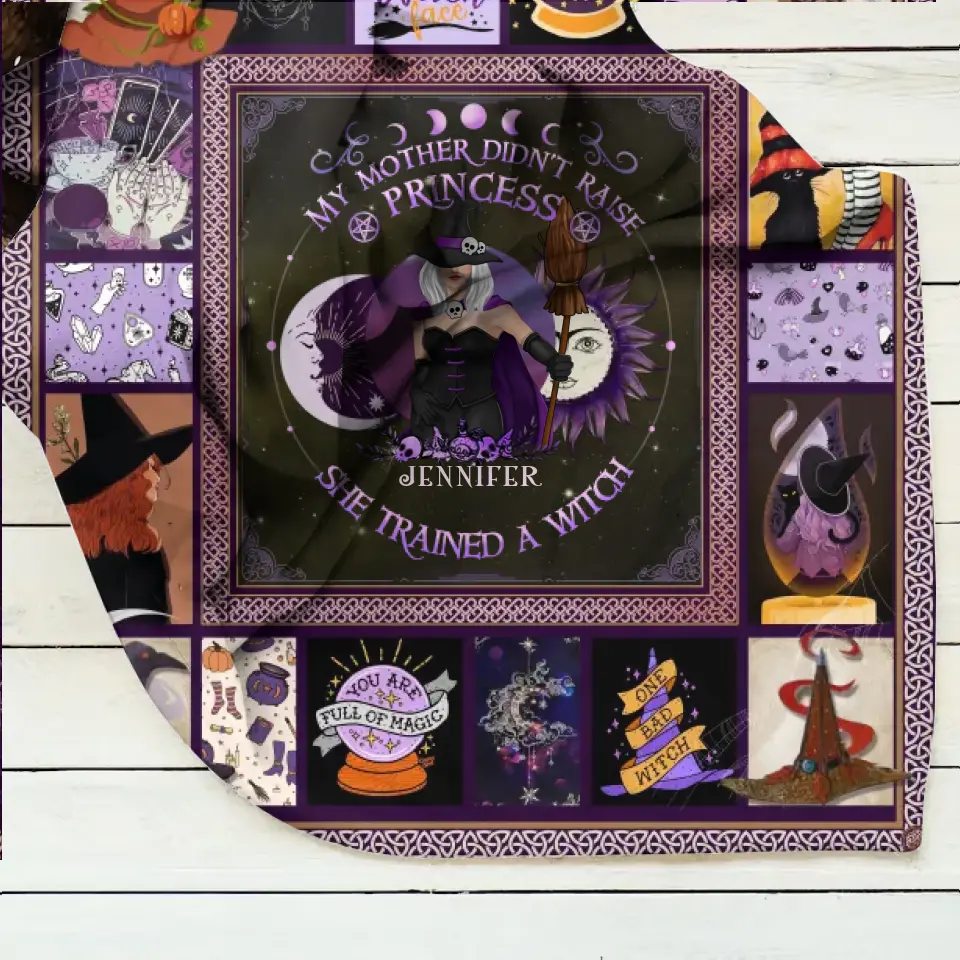 Personalized Witch Quilt/Fleece Blanket/Pillow Cover - Halloween Gift Idea For Witch Lovers - Remember Whose Daughter You Are
