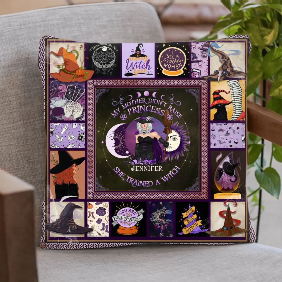 Personalized Witch Quilt/Fleece Blanket/Pillow Cover - Halloween Gift Idea For Witch Lovers - Remember Whose Daughter You Are