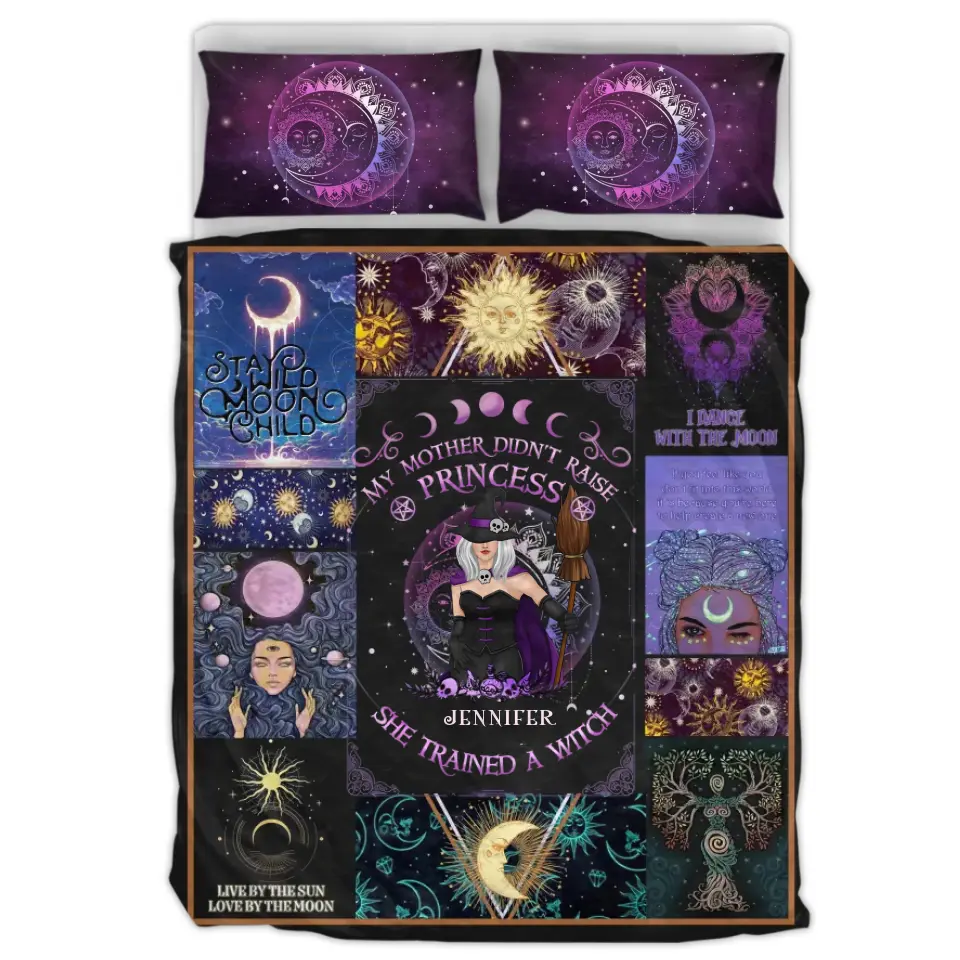 Personalized Witch Quilt Bed Sets - Halloween Gift For Witch Enthusiast - My Mother Didn't Raise Princess