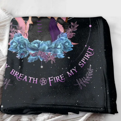 Personalized Witch Quilt/Fleece Blanket - Halloween Gift Idea For Witch Lovers - Earth My Body Water My Blood