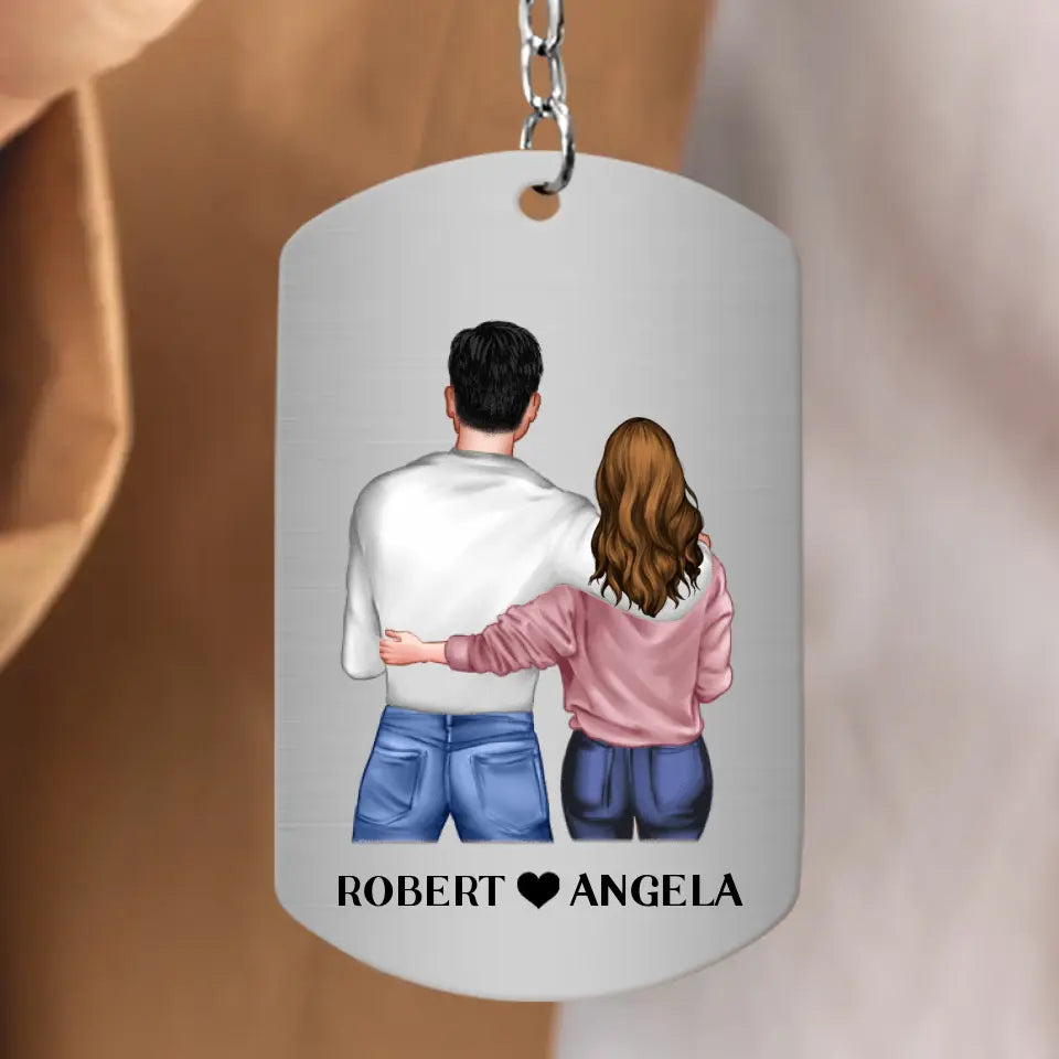 Personalized Couple Aluminum Keychain - 
 Gift Idea For Couple/Valentine's Day - You Are The Iron In My Shield
