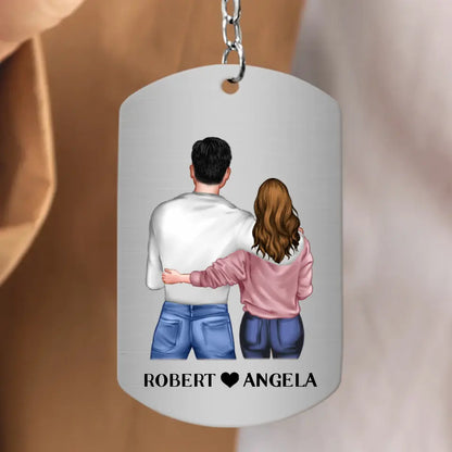 Personalized Couple Aluminum Keychain - 
 Gift Idea For Couple/Valentine's Day - You Are The Iron In My Shield