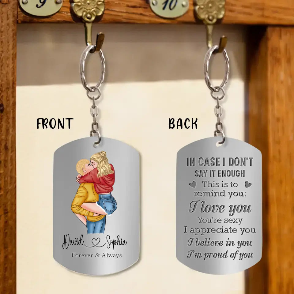 Personalized Couple Aluminum Keychain - Gift Idea For Couple/Valentine's Day - I Love You