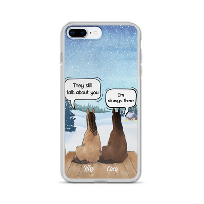 Custom Personalized Dog Horse Phone Case -  Upto 5 Pets - Xmas Gift For Dog/ Horse Lover - Case For iPhone And Samsung