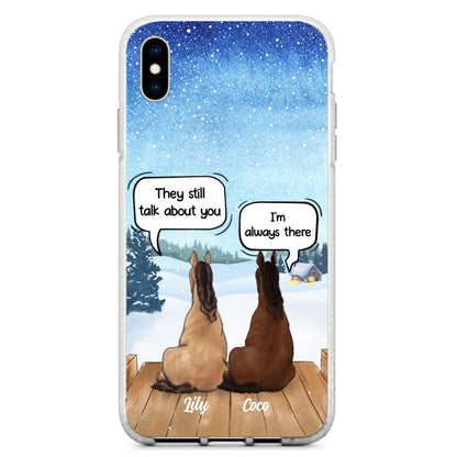 Custom Personalized Dog Horse Phone Case -  Upto 5 Pets - Xmas Gift For Dog/ Horse Lover - Case For iPhone And Samsung