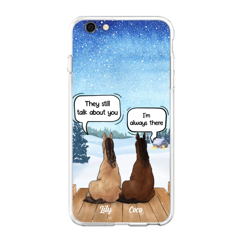 Custom Personalized Dog Horse Phone Case -  Upto 5 Pets - Xmas Gift For Dog/ Horse Lover - Case For iPhone And Samsung