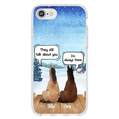 Custom Personalized Dog Horse Phone Case -  Upto 5 Pets - Xmas Gift For Dog/ Horse Lover - Case For iPhone And Samsung