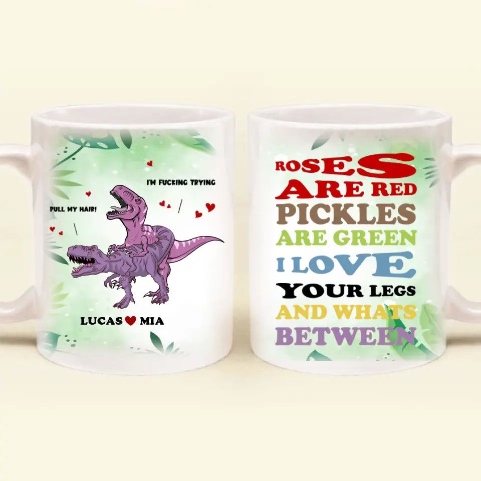 Personalized Funny Couple Mug - Gift Idea For Couple/Him/Her/Valentine's Day - Roses Are Red Pickles Are Green