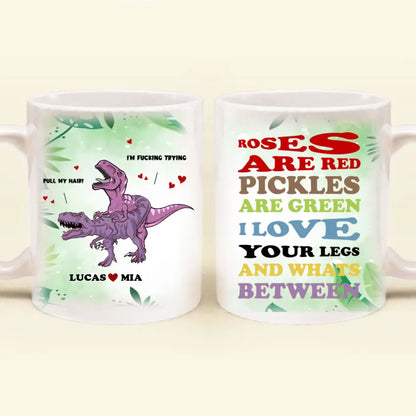 Personalized Funny Couple Mug - Gift Idea For Couple/Him/Her/Valentine's Day - Roses Are Red Pickles Are Green