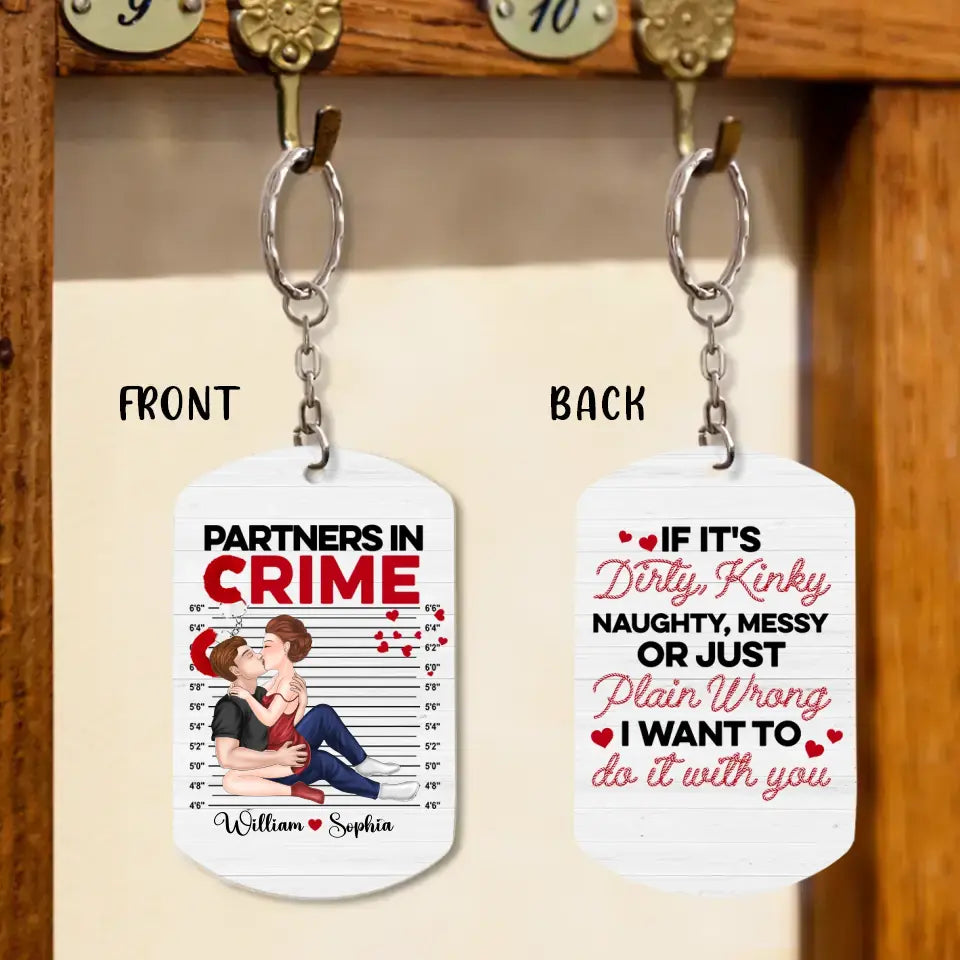 Personalized Sexy Couple Aluminum Keychain - Gift Idea For Couple/Valentine's Day - Partners In Crime