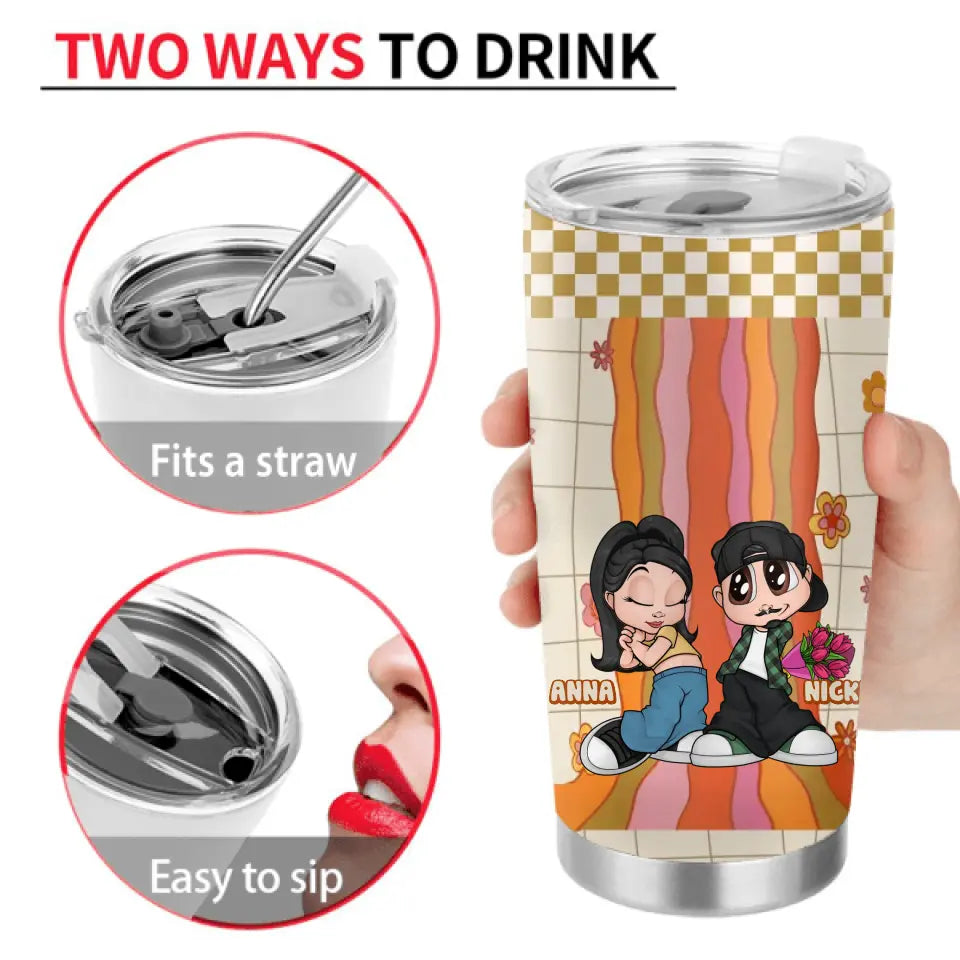 Personalized Couple Tumbler - Gift Idea For Him/Her/Couple/Valentine's Day - Moanday Tongueday Wetday