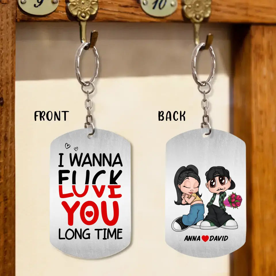 Personalized Couple Aluminum Keychain - Gift Idea For Couple/Him/Her/Valentine's Day - I Love You