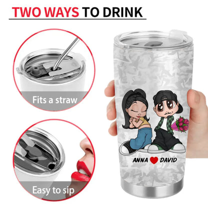 Personalized Couple Tumbler - Gift Idea For Him/Her/Couple/Valentine's Day - I Love You