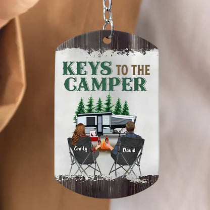 Personalized Camping Couple Aluminum Keychain - Gift Idea For Couple/Camping Lover - Valentines Day Gift - Keys To The Camper