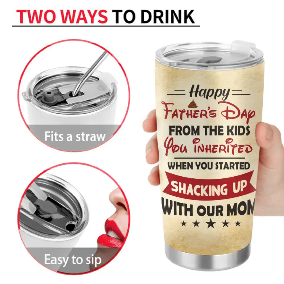 Personalized Stepdad Tumbler - Up to 6 Children - Gift Idea For Father's Day - We Realize That We're Not Biologically Related