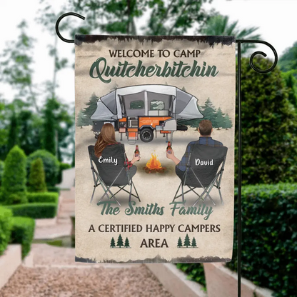 Personalized Camping Flag Sign - Best Gift For Camping Lovers - A Certified Happy Campers Area