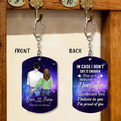 Personalized Couple Aluminum Keychain - Gift Idea For Couple/Him/Her/Wife - I Love You