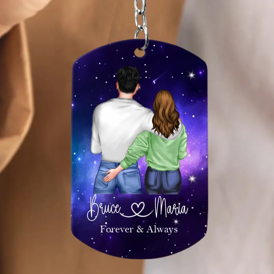 Personalized Couple Aluminum Keychain - Gift Idea For Couple/Him/Her/Wife - I Love You
