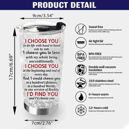 Personalized Couple Tumbler - Gift Idea For Couple/Him/Her/Valentine's Day - I Choose You