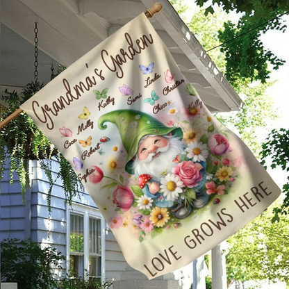 Personalized Grandma's Garden Flag Sign - Mother's Day Gift Idea For Grandma/Mother - Up to 10 Kids