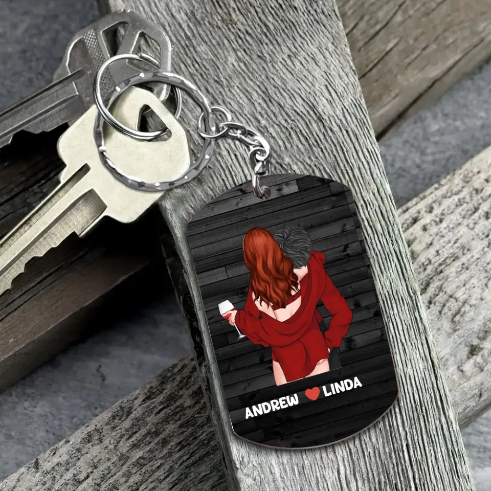 Personalized Couple Aluminum Keychain - Gift Idea For Couple/Him/Her/Wife - Drive Safe Handsome I Need You Here