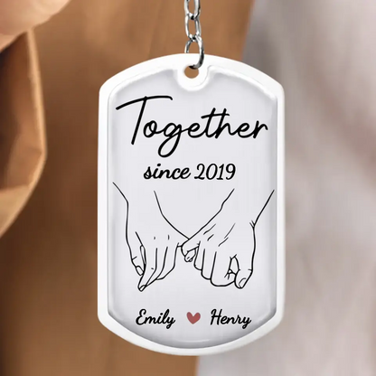 Personalized Couple Aluminum Keychain - Gift Idea For Couple/Him/Her/Anniversary/Valentines - Drive Safe Handsome I Need You Here With Me