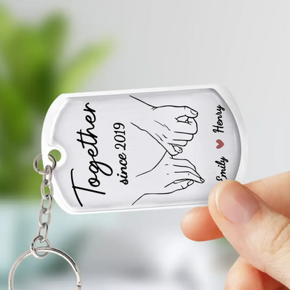 Personalized Couple Aluminum Keychain - Gift Idea For Couple/Him/Her/Anniversary/Valentines - Drive Safe Handsome I Need You Here With Me