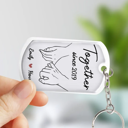 Personalized Couple Aluminum Keychain - Gift Idea For Couple/Him/Her/Anniversary/Valentines - Drive Safe Handsome I Need You Here With Me