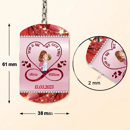 Personalized Couple Aluminum Keychain - Gift Idea For Couple/Her/Him/Wife/Husband - You & Me We Got This