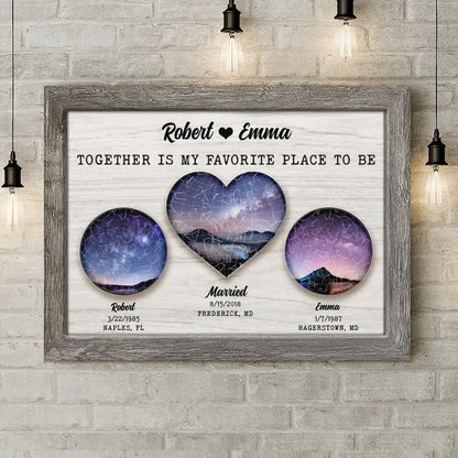 Personalized Couple Canvas - Valentine's Day Gift Idea for Couple/Him/Her - Together Is My Favorite Place To Be