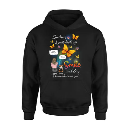 Personalized Memorial Dog Mom Shirt/Hoodie - Gift Idea For Dog Owners - Up to 4 Dogs - Sometimes I Just Look Up