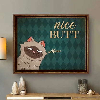 Personalized Nice Butt Funny Cats Poster - Gift Idea For Cat Lover - Bathroom Decorating - Up to 6 Cats
