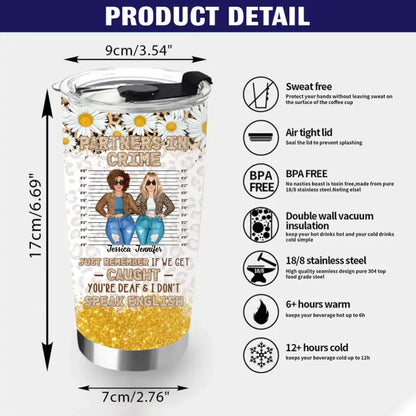 Personalized Besties Tumbler - Gift Idea For Friends/Sisters/Besties - Partners In Crime