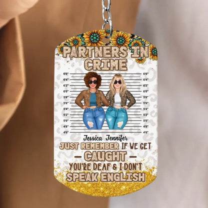 Personalized Besties Aluminum Keychain - Gift Idea For Friends/Sisters/Besties - Partners In Crime