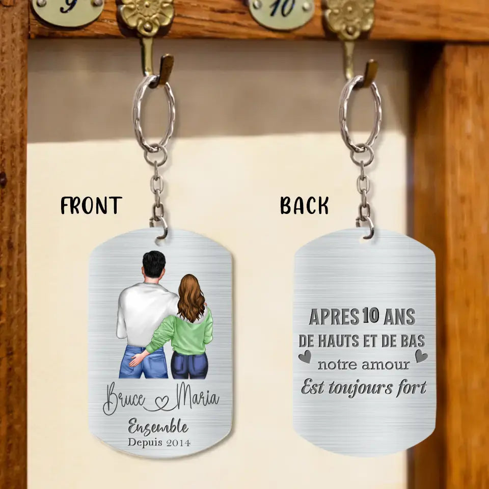 Personalized Couple Aluminum Keychain - Gift Idea For Couple - Juste Toi Et Moi