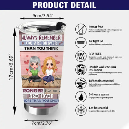 Personalized Mother & Daughter Tumbler - Gift From Mom - To My Badass Daughter