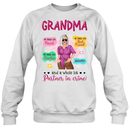 Personalized Grandma Mom Shirt - Mother's Day Gift Idea for Mom/Grandma - Partner In Crime