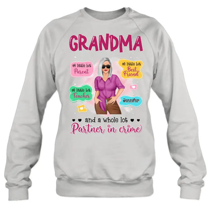 Personalized Grandma Mom Shirt - Mother's Day Gift Idea for Mom/Grandma - Partner In Crime