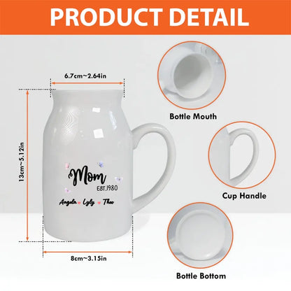 Personalized Mom Grandma Ceramic Flower Vase - Mother's Day Gift For Mom/Grandma/Great Grandma