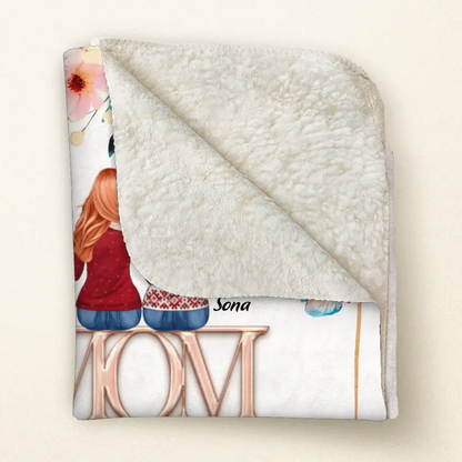 Personalized Mom & Daughter Quilt/Fleece Throw Blanket - Up to 4 Daughters - Mother's Day Gift Idea To Mom - It Reminds You How Much We Love You