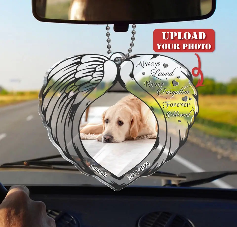 Personalized Memorial Heart Acrylic Ornament - Memorial Gift Idea For Family Member/Pet Lover - Upload Photo - The Moment Your Heart Stopped Mine Changed Forever