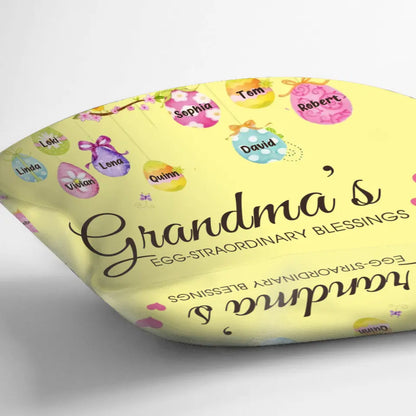 Personalized Grandma Pillow Cover - Gift Idea For Grandma - Up to 11 Kids - Grandma's Egg - Straordinary Blessings