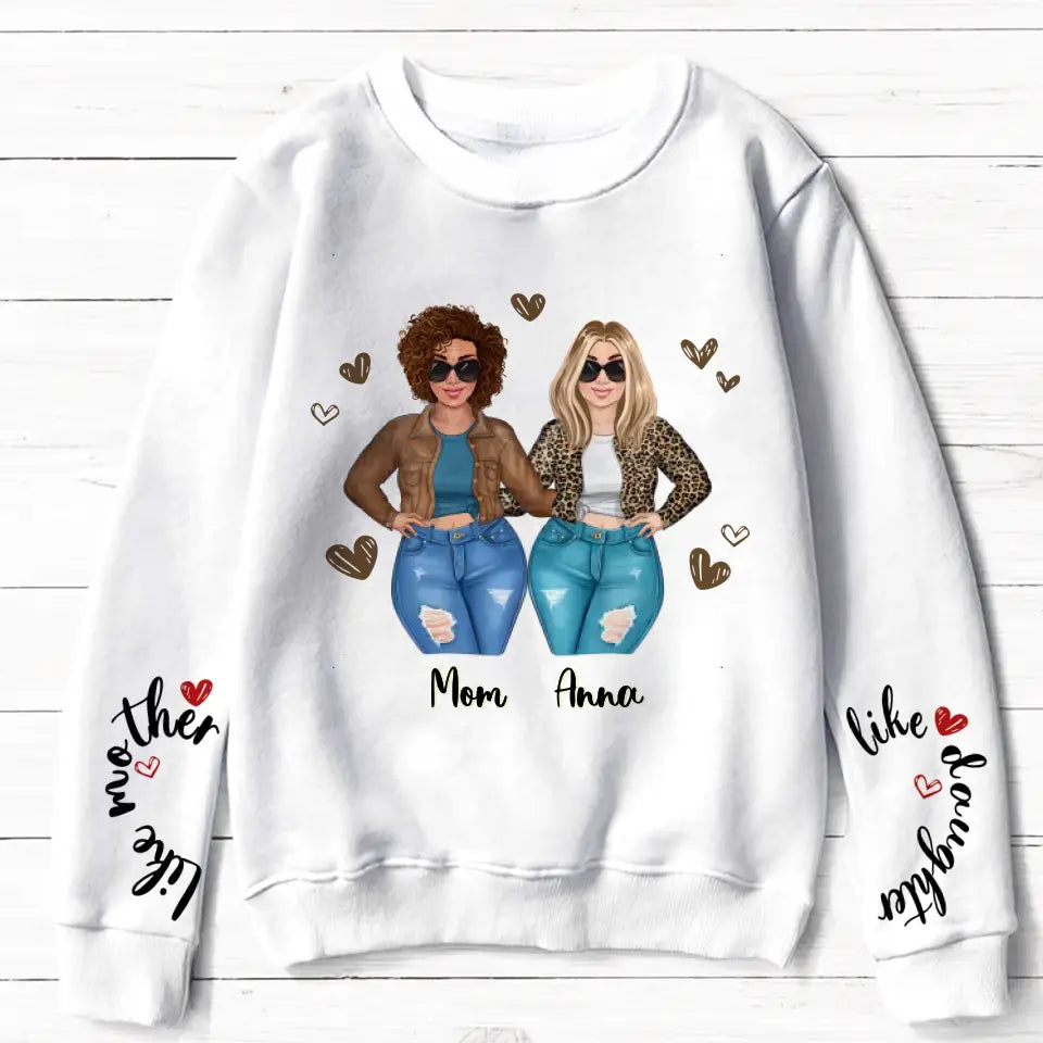Personalized Mother Daughter AOP Sweater -  Mother's Day Gift Idea For Mom - Like Mother Like Daughter